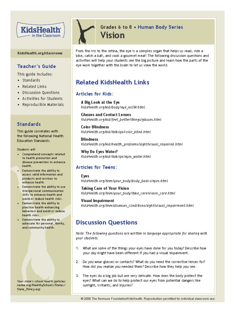 Lesson Plans Vision Visual Impairment Eye Free 30day Trial