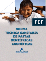 Reglamento Sobre Pastas Dentifricas Cosméticas