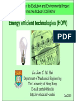 Energy Efficient Technologies (HOW) : Dr. Sam C. M. Hui