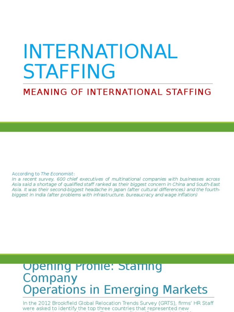 International Staffing PDF Chief Financial Officer Strategic