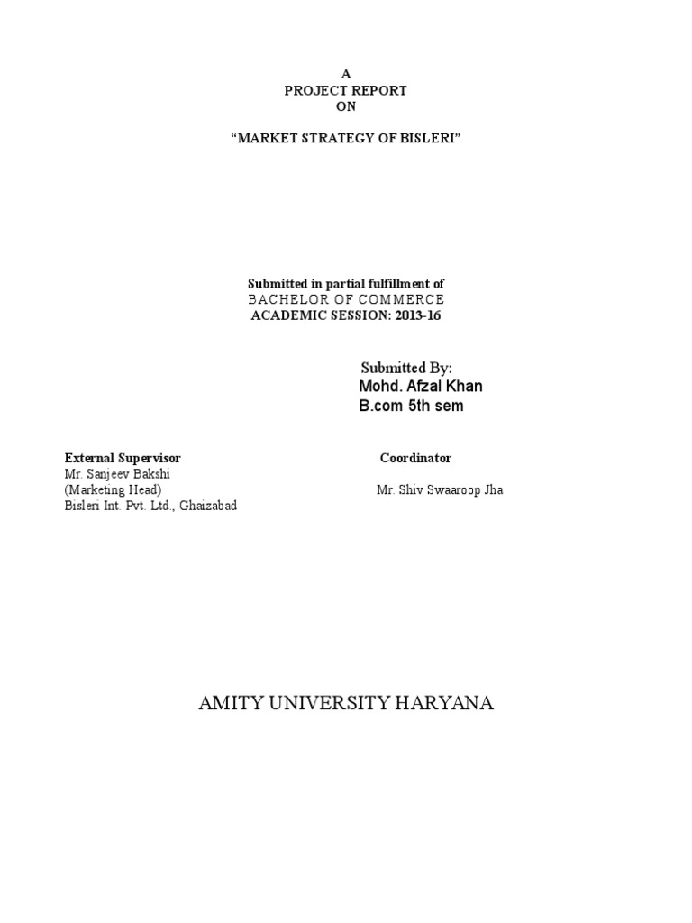 Amity University Haryana: Submitted By: Mohd. Afzal Khan | PDF ...
