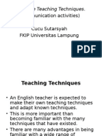 Language Teaching Techniques and Tasks