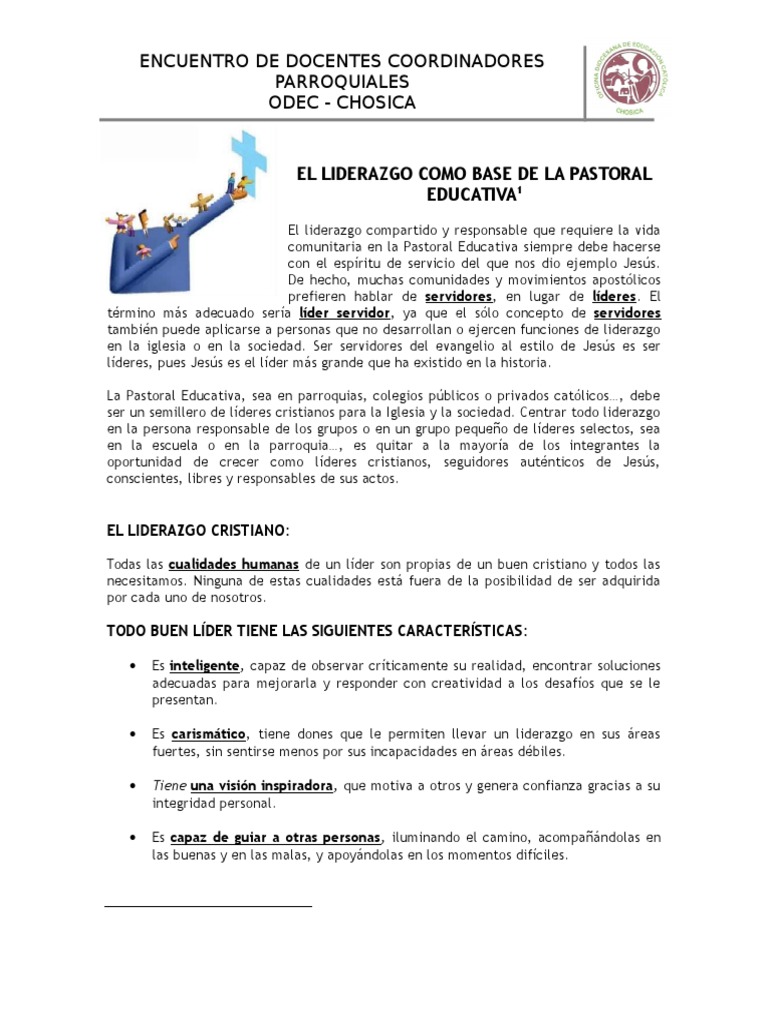 Liderazgo Pastoral en la Educación | PDF | Liderazgo | Fe