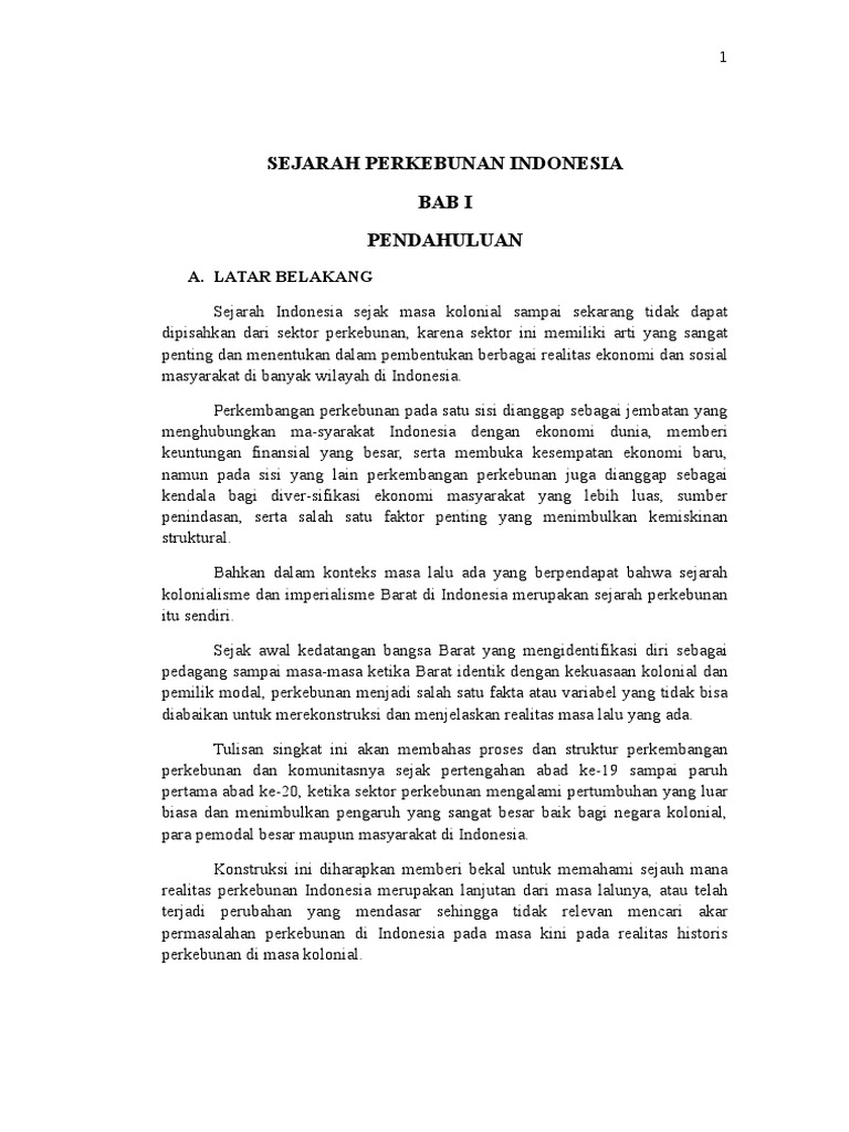 Makalah Sejarah Perkebunan Indonesia