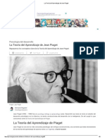 La Teoría Del Aprendizaje de Jean Piaget