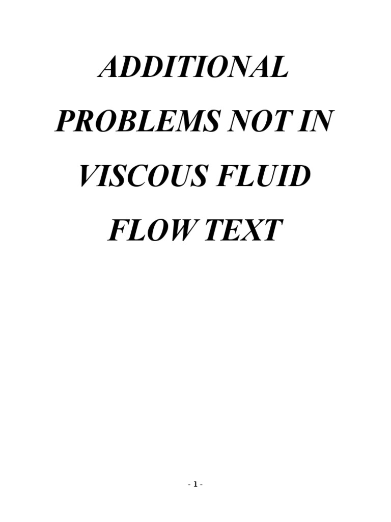 Additional Problems From Viscous Fluid Flow PDF Boundary Layer