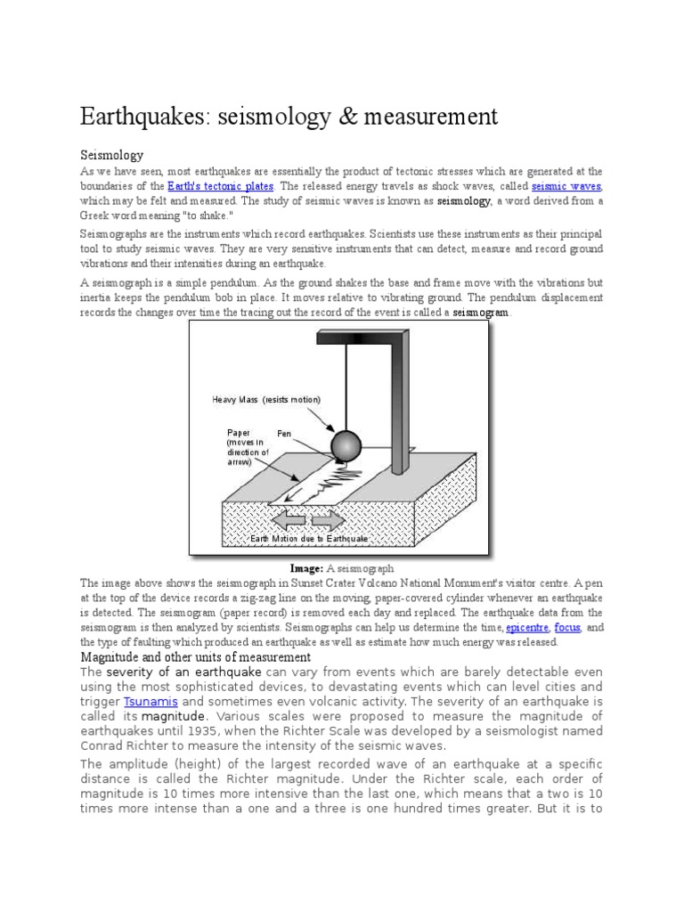 Instrument Seismology Earthquakes