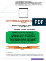 Bases Estándar de Adjudicación Directa Selectiva para La Contratación Del Servicio de Consultoría de Obra