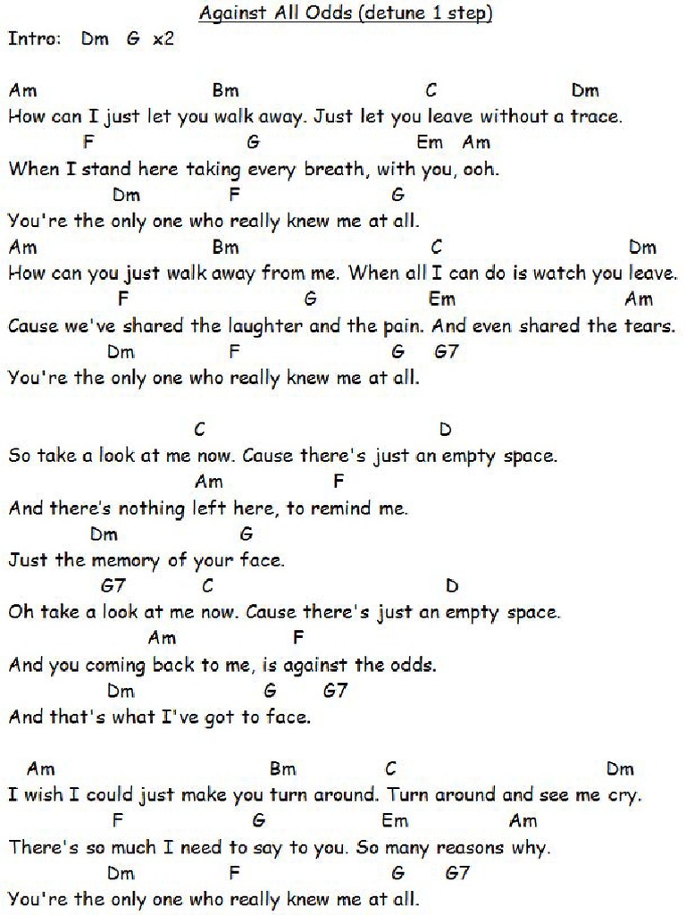 Against All Odds Songsheet 11