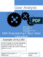 Spur Gear Analysis: Disusun Oleh: Moch. Yusron Naf 2113100028 Mukhamad Ilham Alfan 2113100068 Ahmad Tarmizi 2113100140