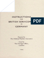 Instructions for British Servicemen in Germany 1944