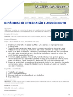 Dinâmicas de integração e atividades para adolescentes