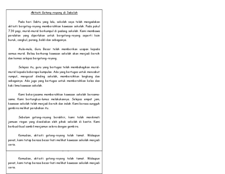 Aktiviti Gotong Royong Di Sekolah