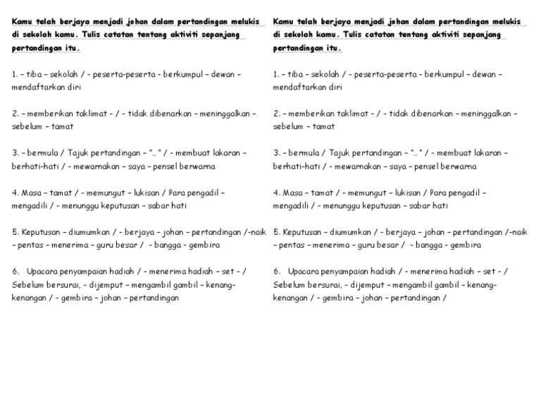 Catatan Menyertai Pertandingan Melukis