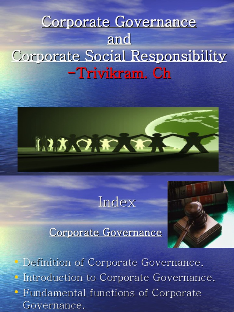 Corporate Governance and CSR Overview | PDF | Applied Ethics ...
