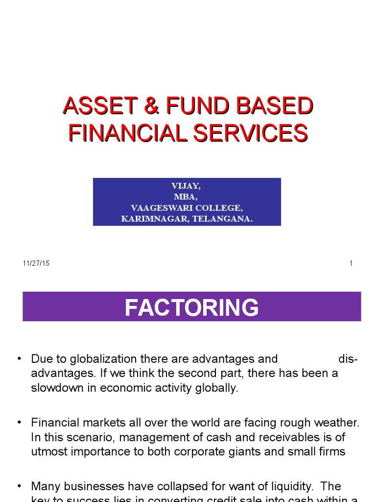 4 Unit Asset & Fund Based Financial Services Tech Start Ups Venture
