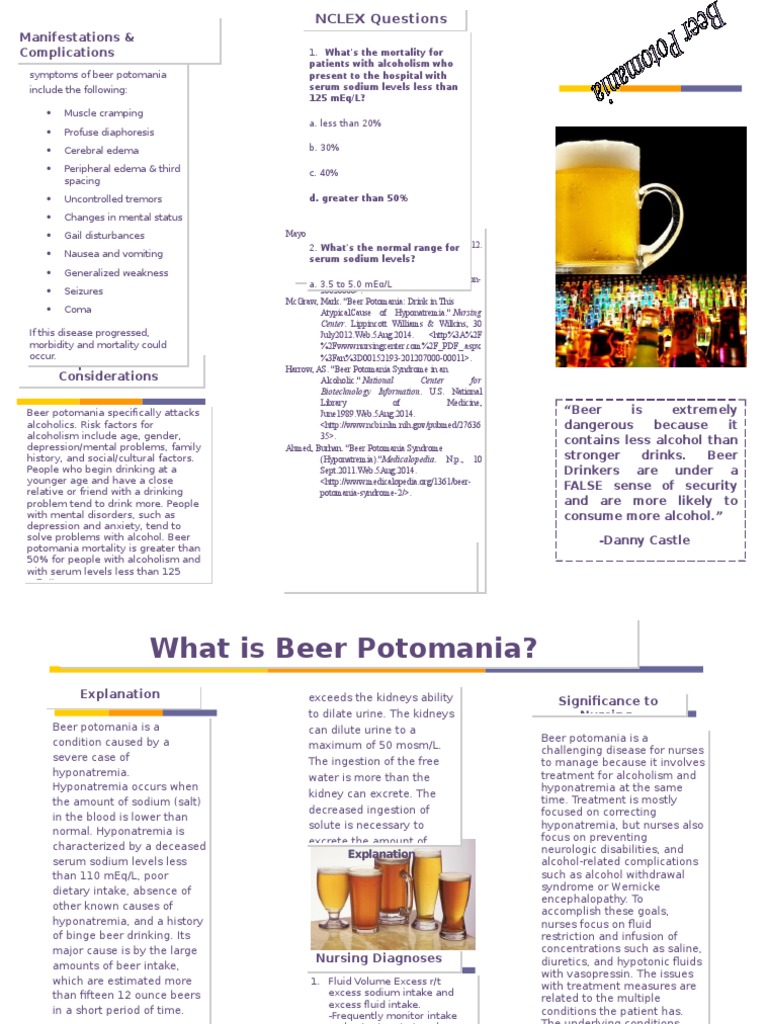 beer potomania brochure Diseases And Disorders Clinical Medicine