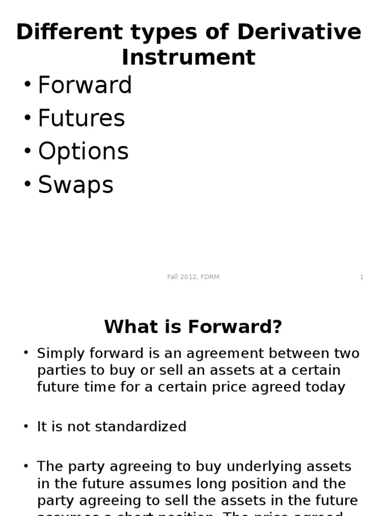 Different Types of Derivative Instrument | PDF