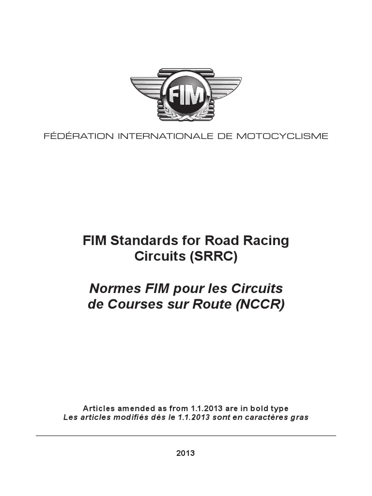 Normes FIM pour Circuits de Course | PDF | Lampe torche | Feu de ...