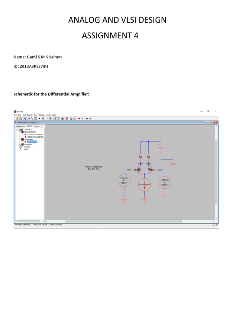 Differential Amplifier Analysis Report | PDF