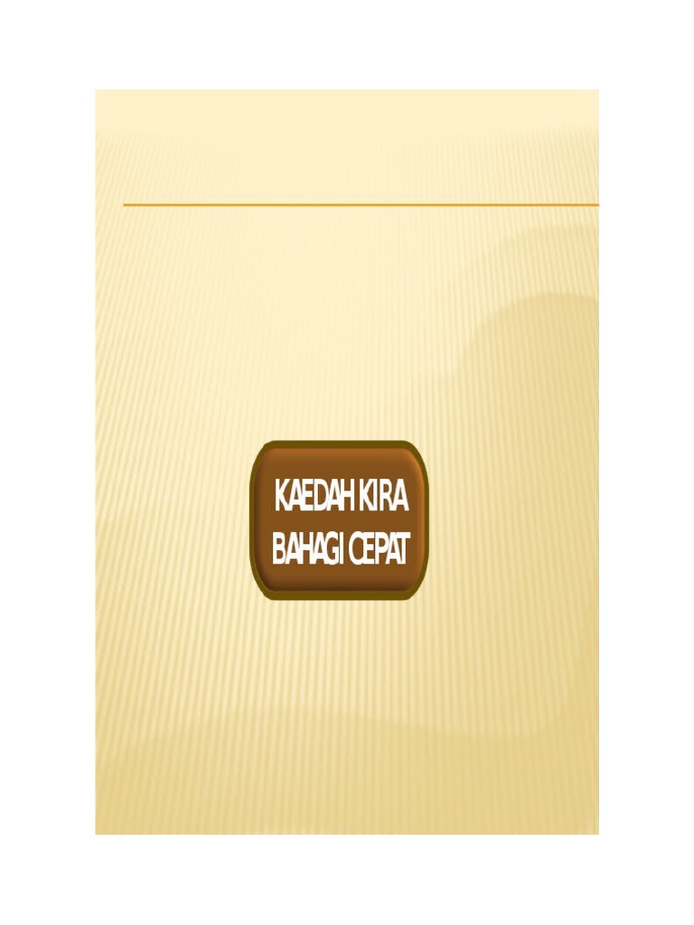 Operasi Bahagi (New) | PDF | Metode & Bahan Ajar