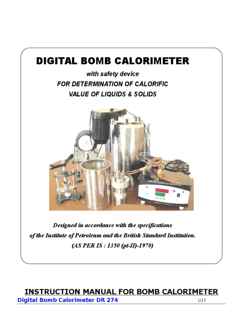 MANUAL FOR BOMB CALORIMETER.doc British Thermal Unit Combustion
