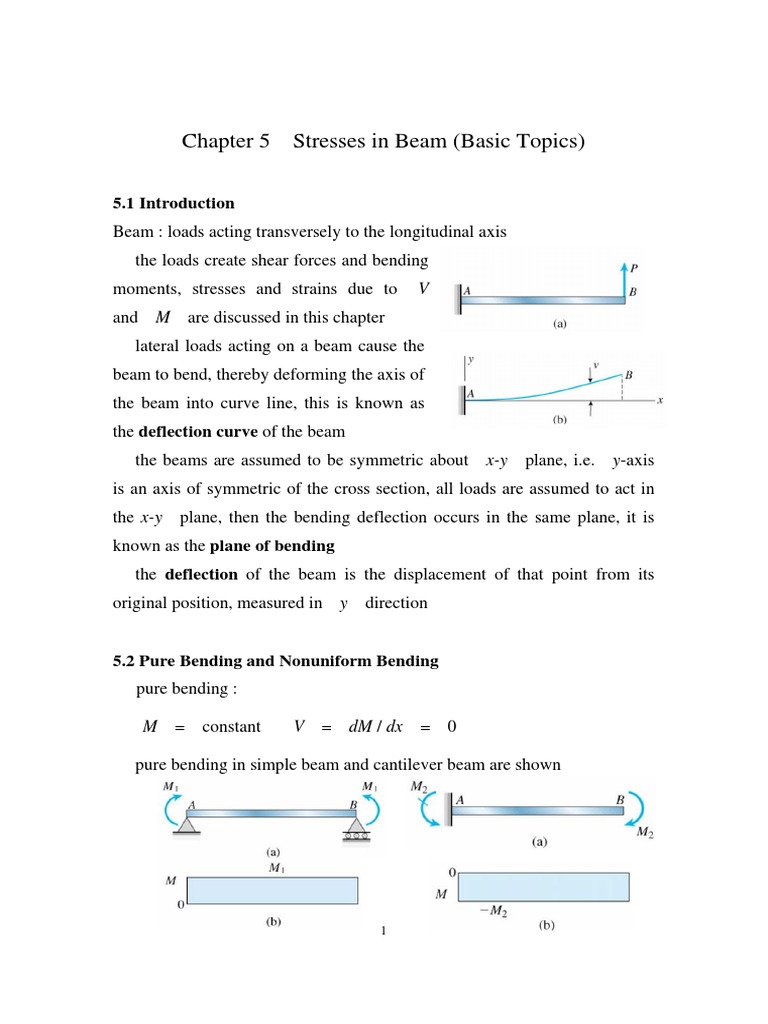 Stresses in Beam | PDF | Bending | Beam (Structure)