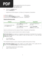 Adjectives Comparative Superlative