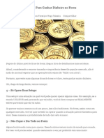 Dicas para Ganhar Dinheiro No Forex