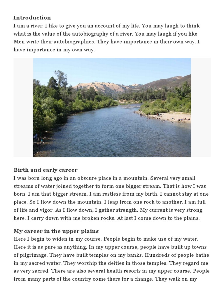 essay autobiography on river