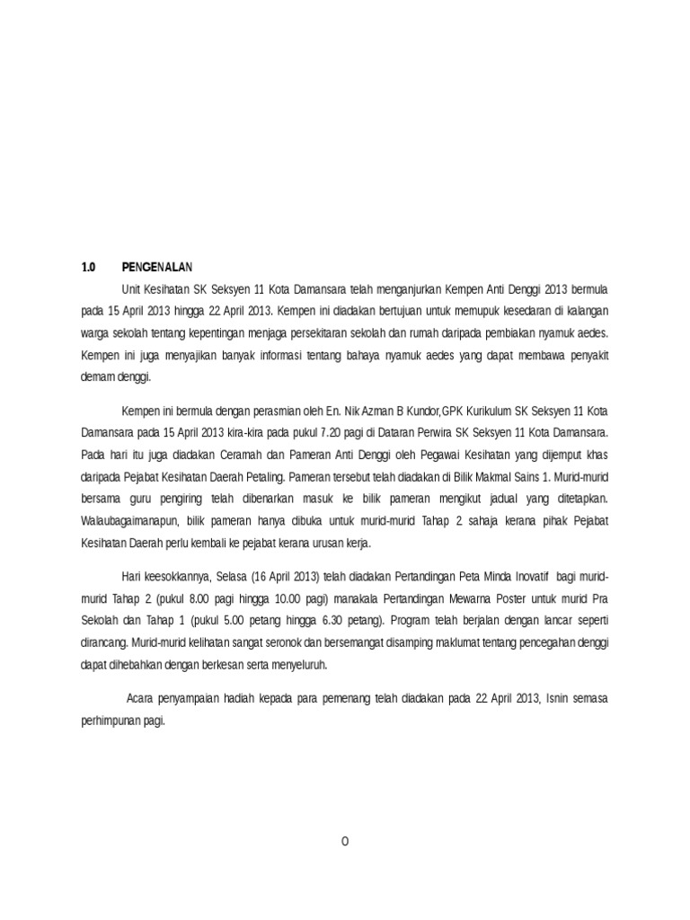 Laporan Program Denggi