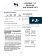 Addendum For 208-230/460 Volt - 3 Phase Units: Specifications and Performance