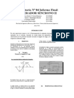 Generador Sincrono II Informe Final