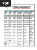 Lista de Medicamentos autorizados pela ANVISA