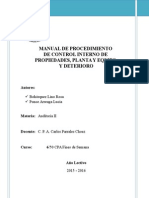 Manual de Procedimiento de Control Interno Propiedades Planta y Equipo