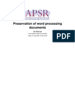 Preservation of Word Processing Documents