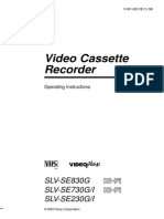 Sony Video Cassette Recorder Operating Instructions