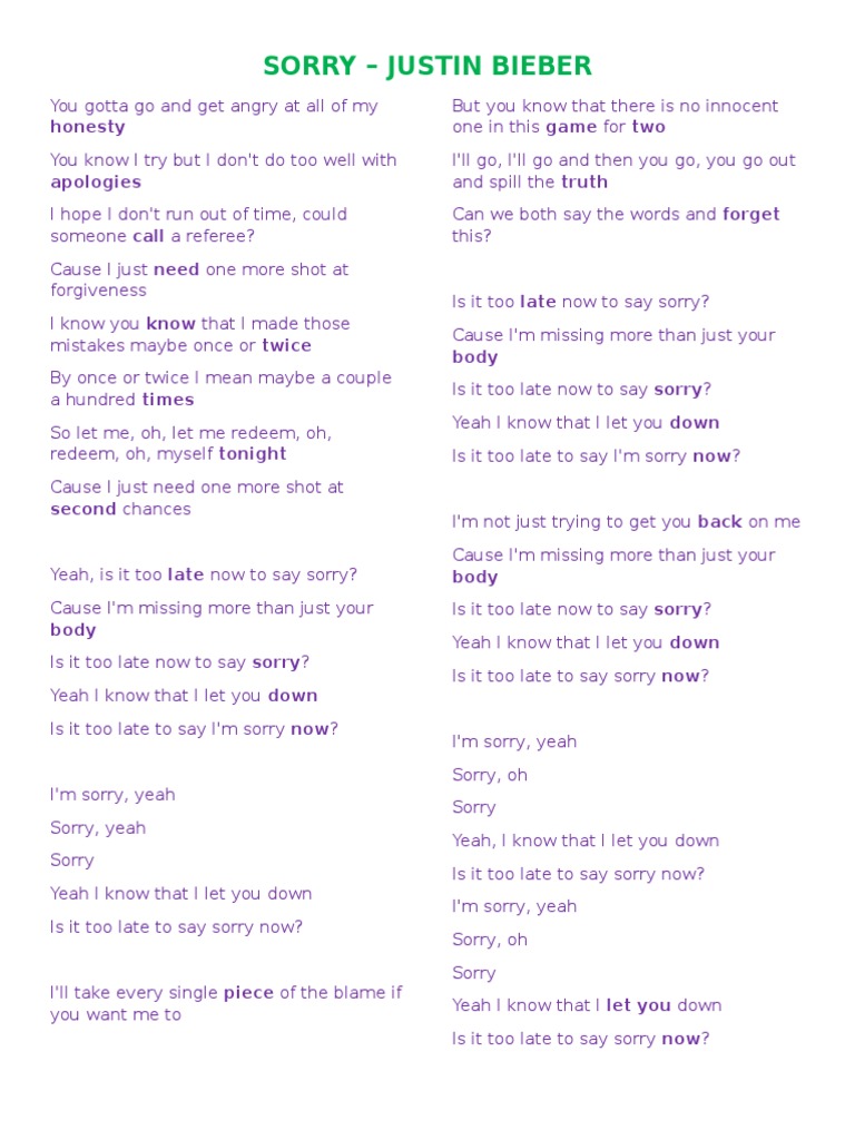 One Time - Justin Bieber (Lyrics) 
