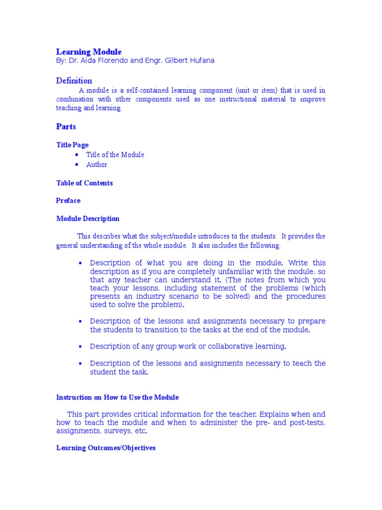 Learning Module | PDF | Educational Assessment | Teaching