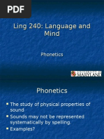 Ling 240: Language and Mind