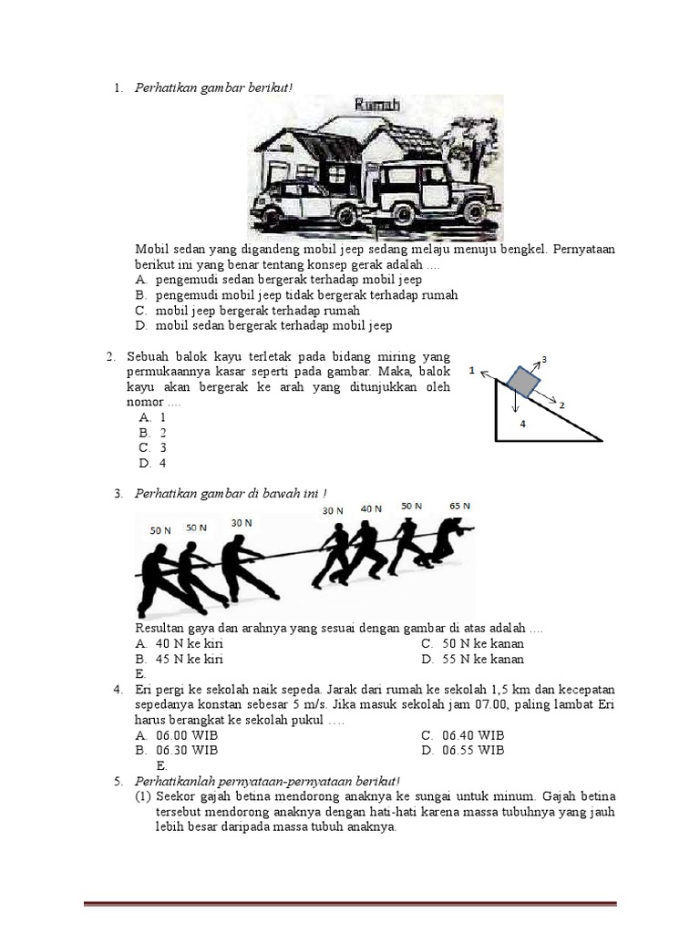 Latihan Soal UAS Kelas 8 Semester 1