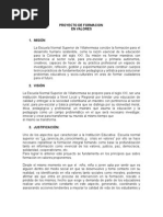 Proyecto de Ley.. Los Valores.