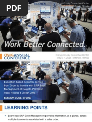 Exception-Based Customer Service From Order to Invoice With SAP Event Management at Colgate-Palmolive