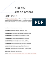 Estos Son Los 130 Congresistas Del Período 2011