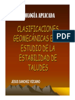 GEO APLICADA. Clasificaciones Geomecánicas