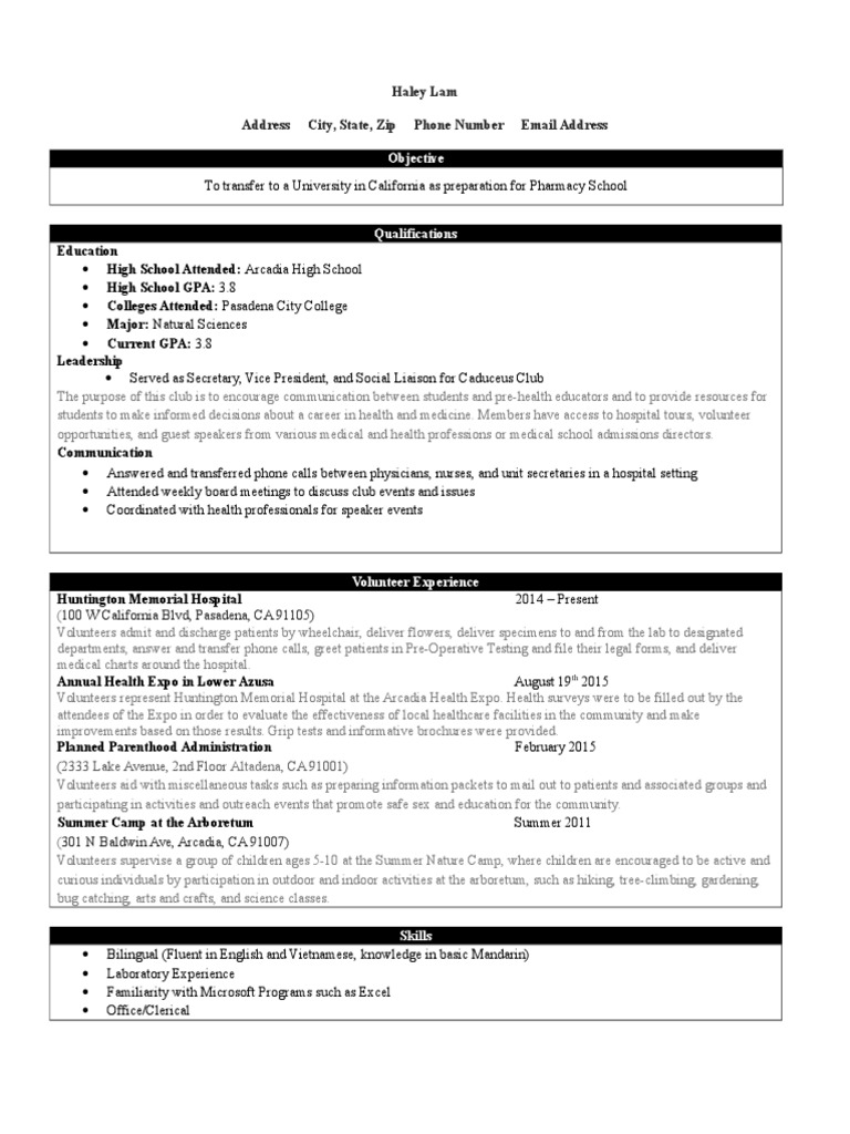 Internal Promotion Resume PDF - 1656307364