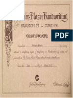 zaner-bloser certificate