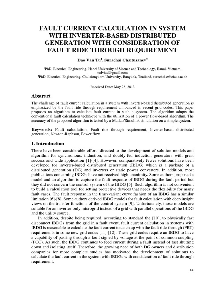 Fault Current Calculation for IBDG Systems | PDF | Electrical Impedance ...