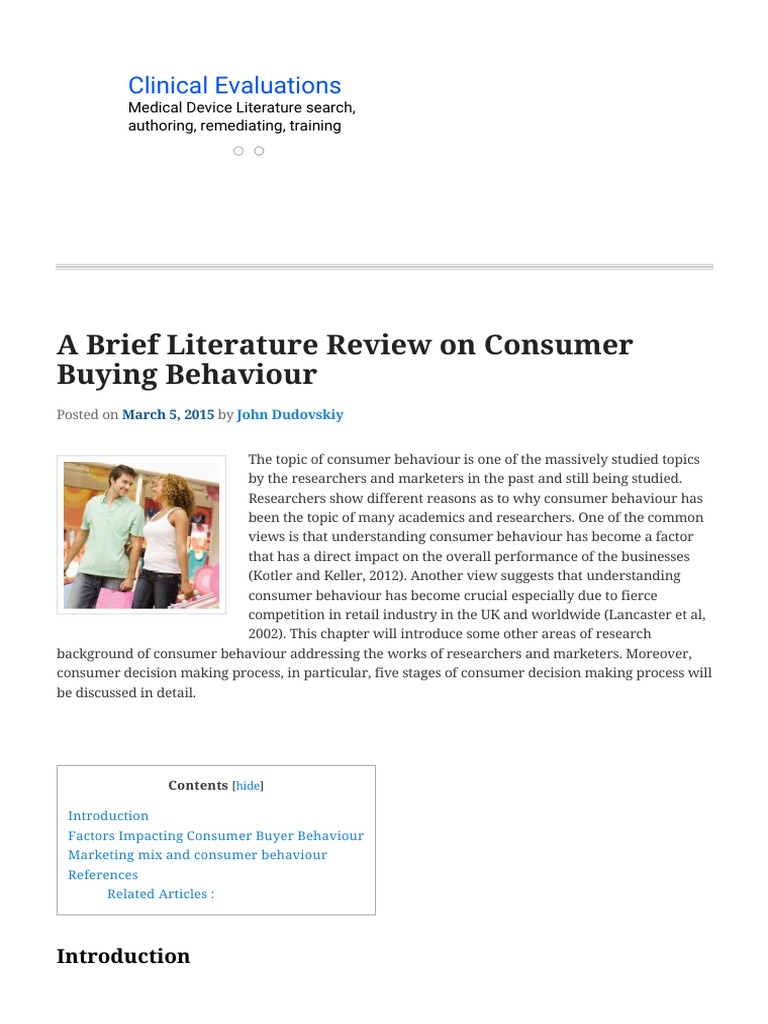 literature review car buying behavior