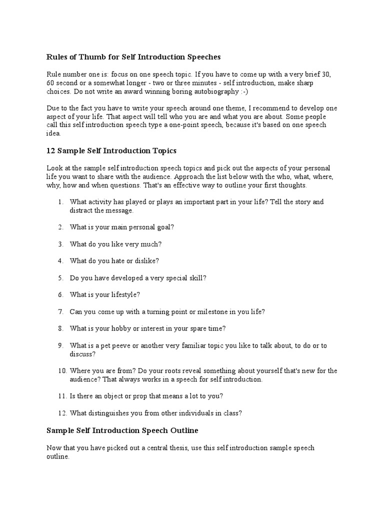 Crafting Effective Self Introductions | PDF